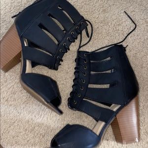 Faux leather booties